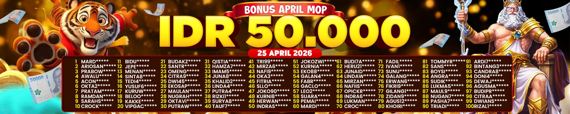 BONUS APRIL